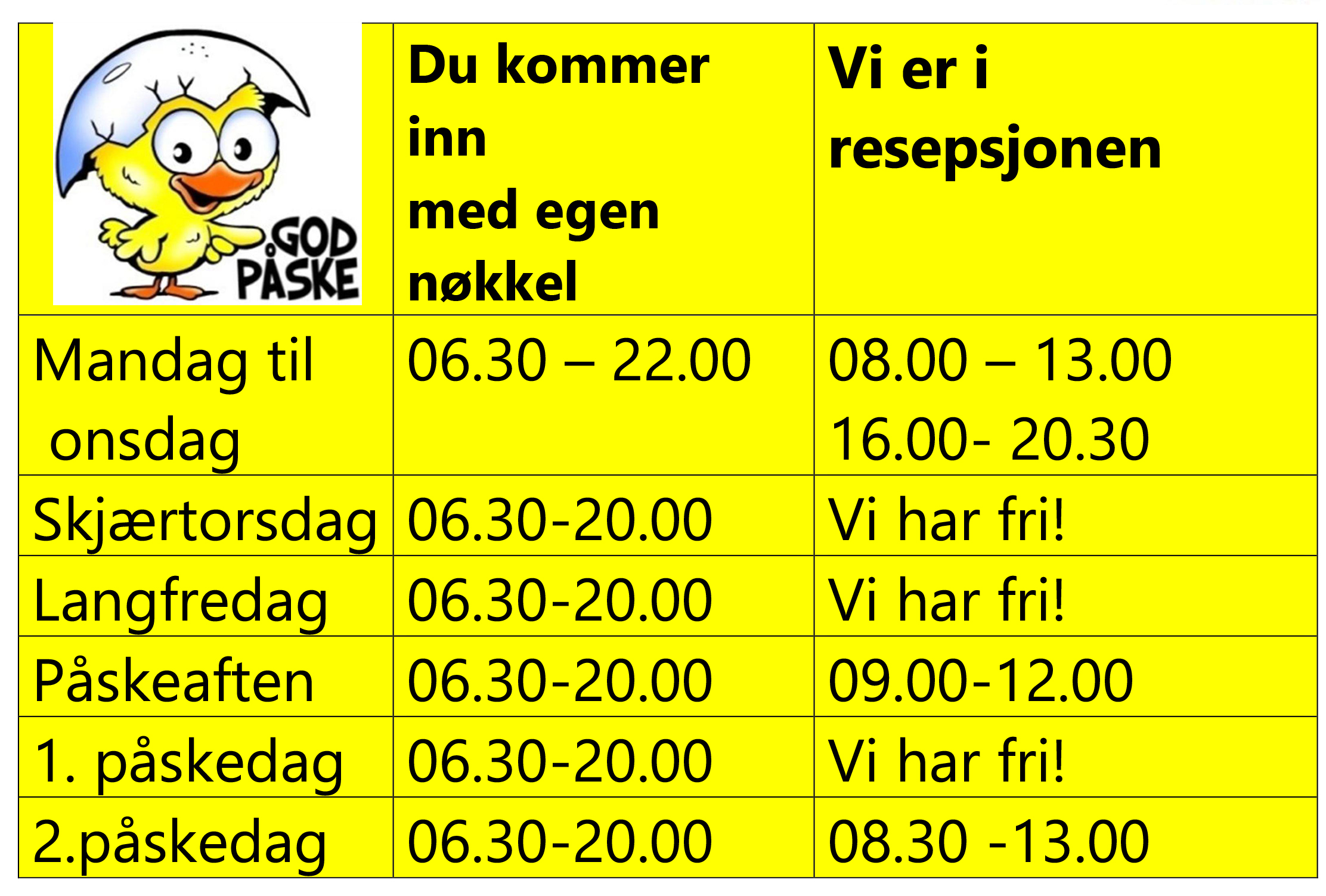 Åpningstider | Heiatrening.no